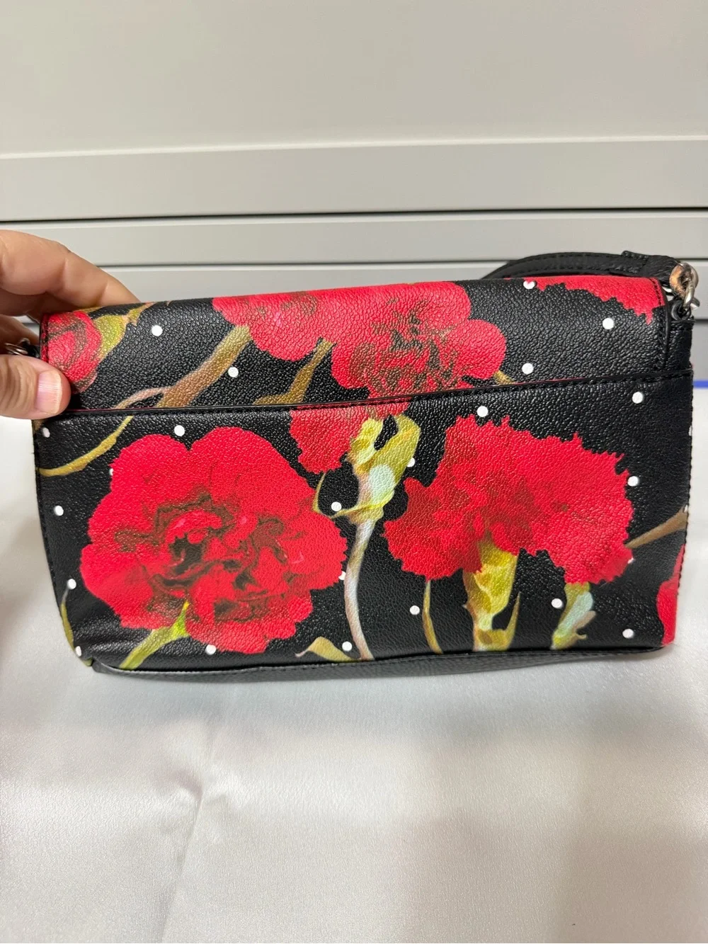 🌹 DANA BUCHMAN Floral Crossbody Bag | Black, Red & Gold